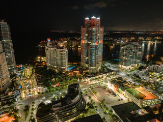 Downtown Miami Skyline and Biscayne Bay at night
Miami, Florida, USA skyline on Biscayne Bay, city...