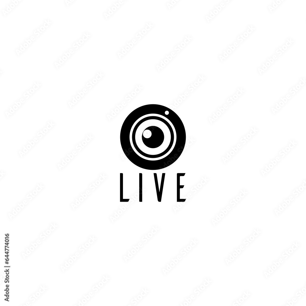Poster web cam live icon isolated on transparent background