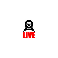 Web cam live icon isolated on transparent background