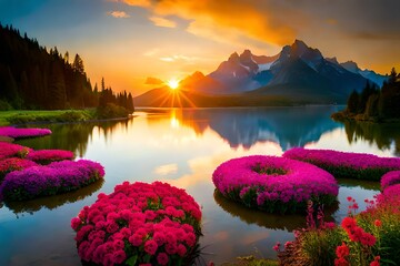 Flowers at sunrise