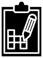 Isolated Glyph Edit or Create on Paper Icon.