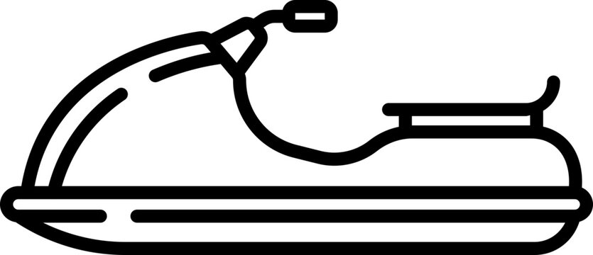 recommend clip art: Black Line Art Illustration of Jet Ski Icon.