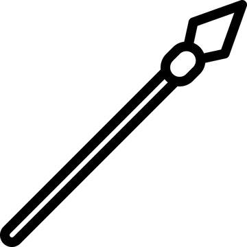 recommend clip art: Black line art illustration of spear icon.