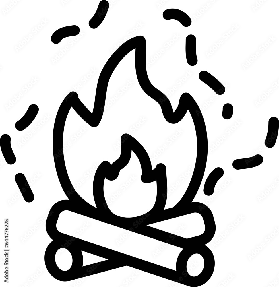 Canvas Prints bonfire icon in black line art.