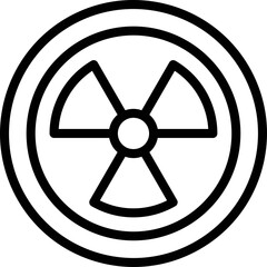 Line art Nuclear icon in flat style.