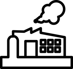 Factory or Industry icon in black line art.
