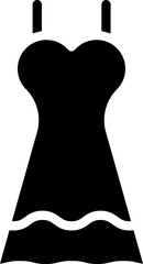 Sleeveless Dress Icon In Black And White Color.