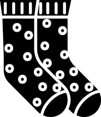 B&W Socks Icon in Flat Style.