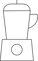 Blender or Mixer Grinder Icon in Black Line Art.