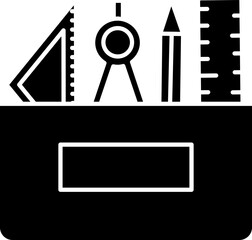 Mathematical Tool Box Icon In Glyph Style.