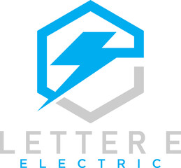 letter E electric logo desingn vector art