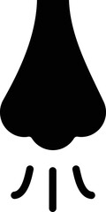 Breathing Nose Icon In Black Color.