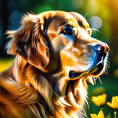 Golden Retrievers: The Heartwarming Family Dogs.(Generative AI)