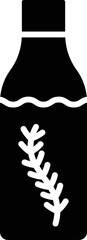 Rosemary Oil Bottle Icon in B&W Color.