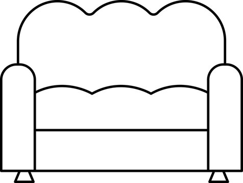 recommend clip art: Illustration Of Sofa or Couch Icon in Black Line Art.