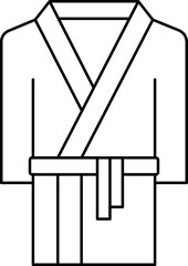 Illustration Of Bathrobe Icon In Line Art.