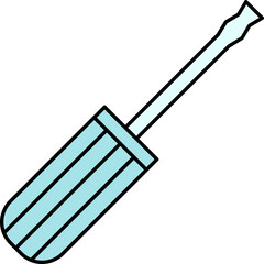 Isolated Screwdriver Icon in Turquoise Color.