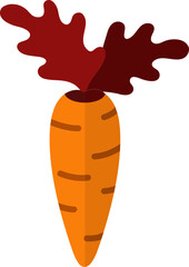 Brown and Orange Carrot icon in flat style.