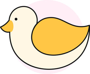 Duck bird icon in yellow color.