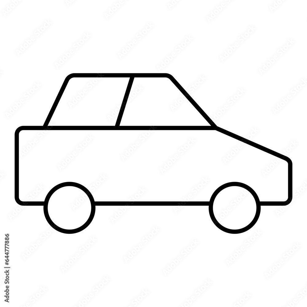 Wall mural Thin line car icon in flat style.