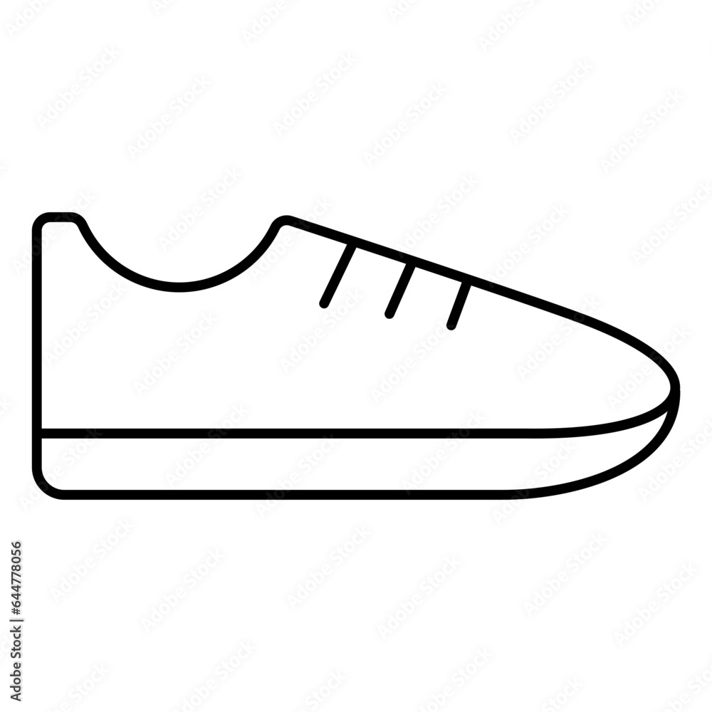 Poster black line art illustration of shoes icon.