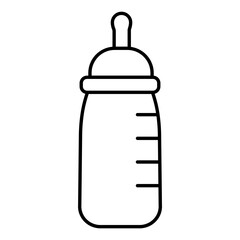 Feeding bottle icon in line art.