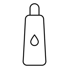 Drop on cosmetic bottle icon in line art.