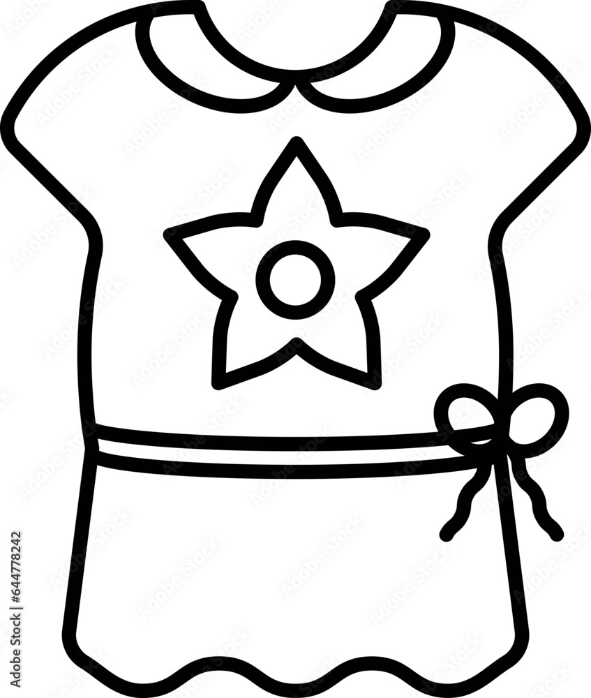 Canvas Prints star on baby bathrobe icon in black line art.