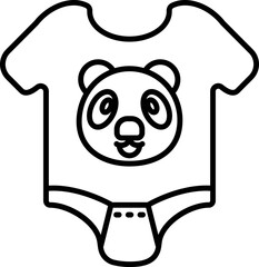 Line art Bear cartoon bodysuit icon in flat style.