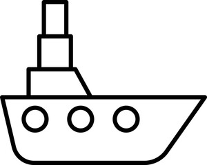 Line art illustration of Ship icon.