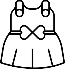 Line art Baby frock icon in flat style.