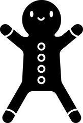 Gingerbread Icon In Glyph Style.