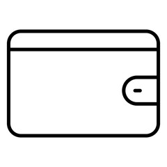Black line art Wallet icon in flat style.