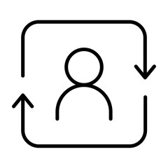 User Profile Update icon in thin line art.