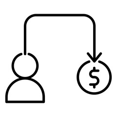 User Money Pay icon in black line art.