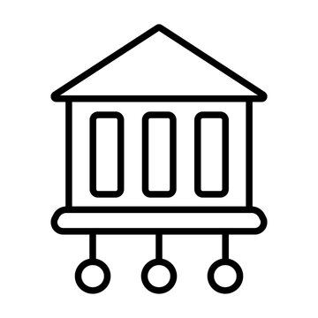 recommend clip art: Bank Building Connection icon in black line art.