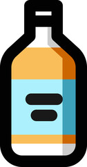 Flat style Bottle icon in flat style.