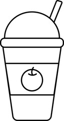 Disposable Juice Glass Icon In Black Outline.