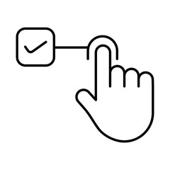 Check or Confirm Fingerprint icon in line art.