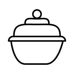 Flat style cupcake icon in line art.