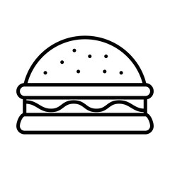 Burger icon or symbol in thin line art.