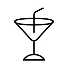 Line art cocktsvgl glass or martini icon.