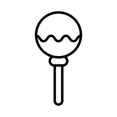 Line art lollipop icon in flat style.