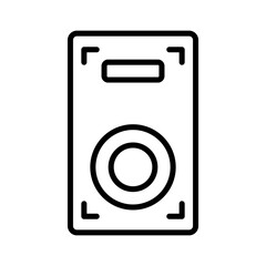 Flat style speaker icon in black line art.