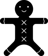 Gingerbread Icon In Black And White Color.