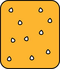 Flat Style Biscuit Icon In Yellow Color.