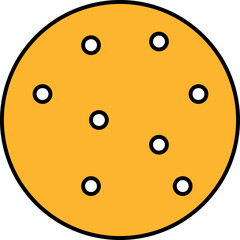 Fototapeta premium Round Cookie Icon In Yellow Color.