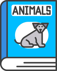Animal book icon in blue color.