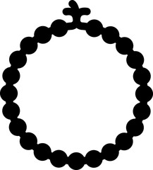 Tasbih Icon Or Symbol In Black Color.