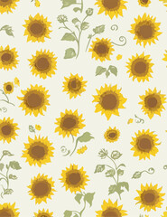 Sunflower Dream Seamless Pattern Illustration